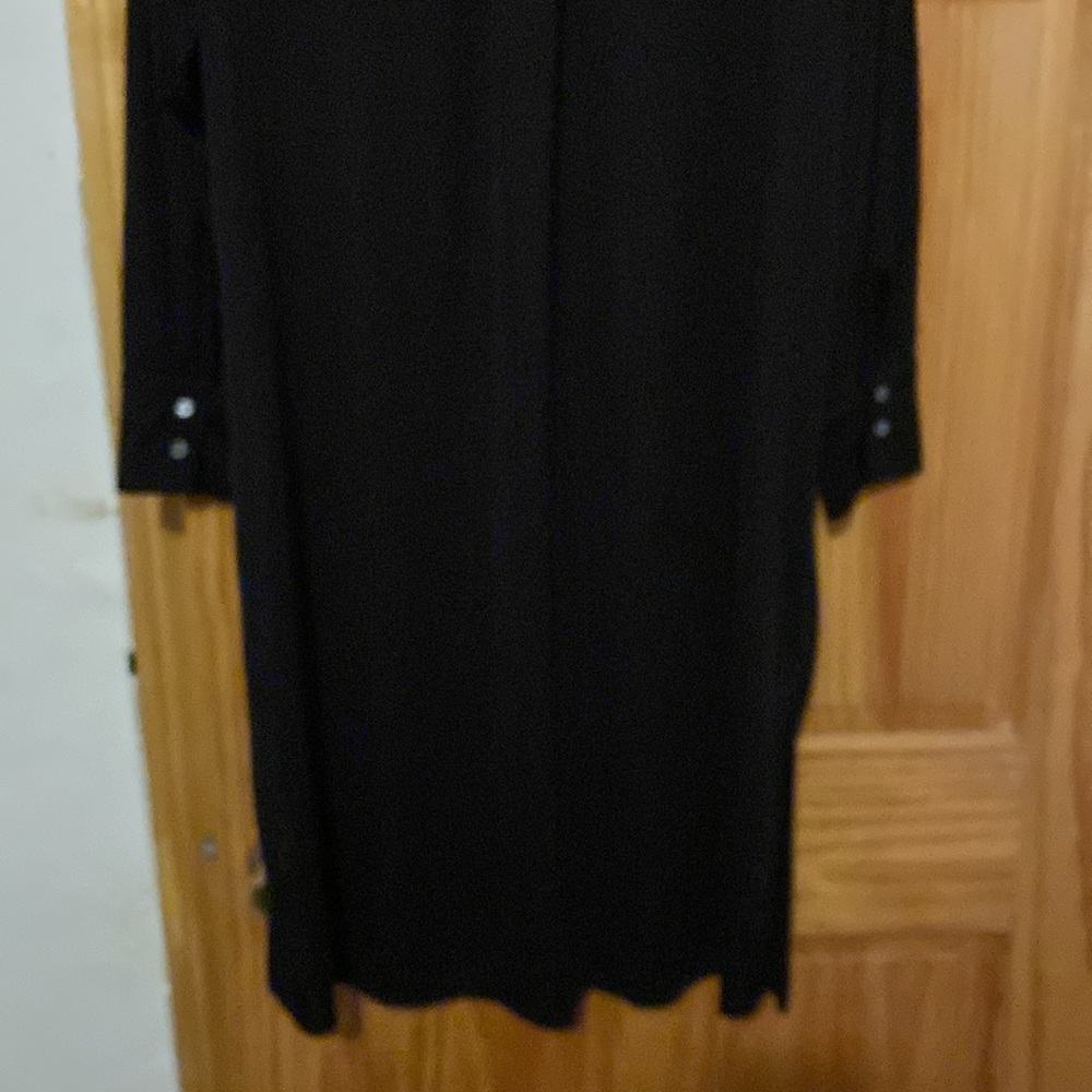 Long Black Stretch Timeless Button Down Dress Nev… - image 7